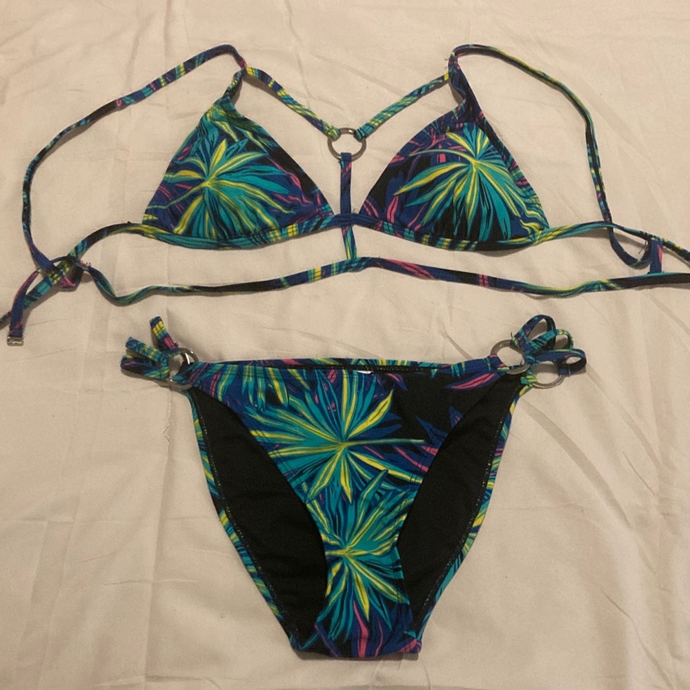Tropical Print Bikini Set